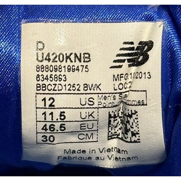 New Balance Mens 420 Running Shoe Size 12 Blue Suede Gray Sneaker Casual Lace Up